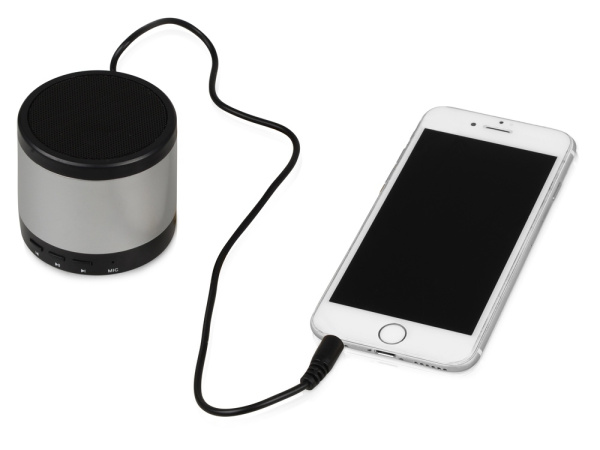 Портативная колонка «Ring neon» с подсветкой корпуса, Цвет черный/серебристый