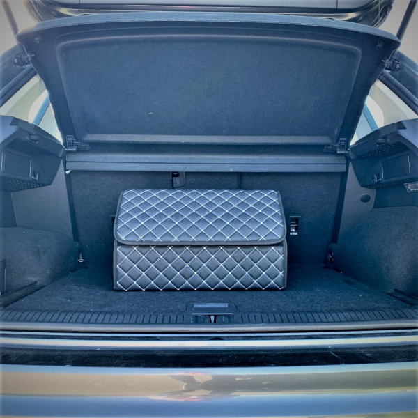 Органайзер Кофр в багажник Premium CARBOX Усиленные стенки (размер 50х30см) Узор двойной квадрат
