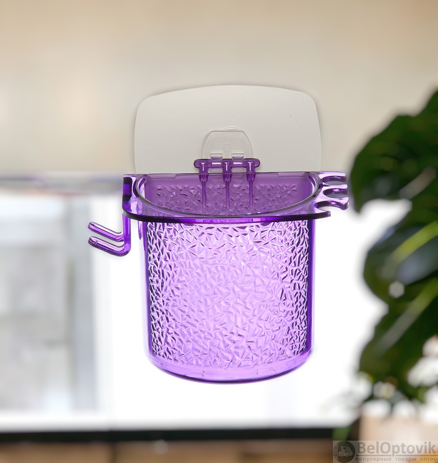 Стакан для ванной на липкой основе 8*10 см МИКС, FRESH CODE