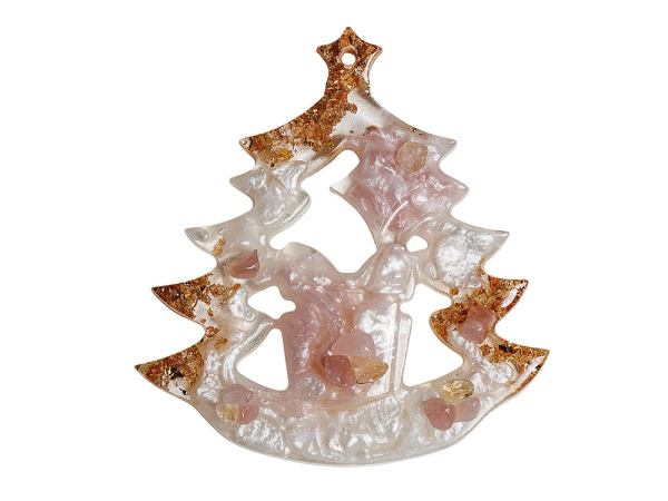 Елочная игрушка Ель, Цвет Розовый кварц