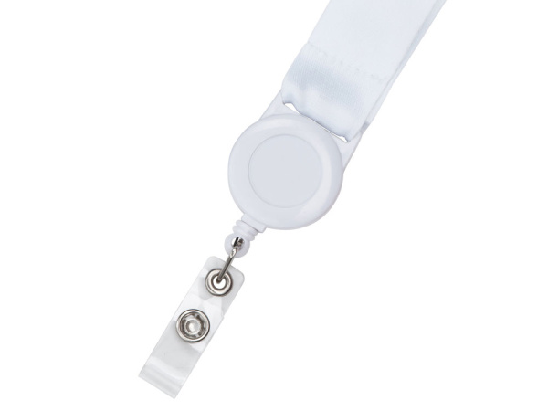 Ланъярд под сублимацию с ретрактором, 2,5 см, Цвет белый