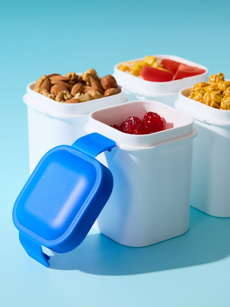 Ланчбокс для снеков Lunch Crunch, белый с синим