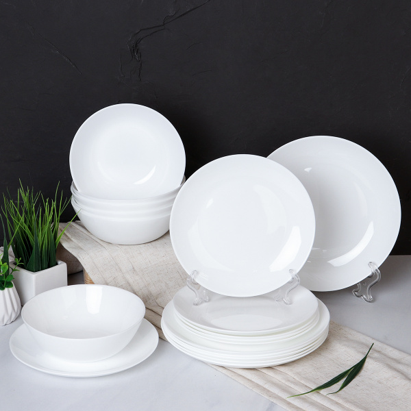 Столовый набор 18 предметов Дэй белый18FLYGP85756 (WHITE) (уп 2)