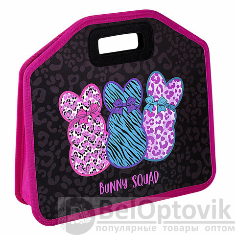 Папка-сумка ЮНЛАНДИЯ, 1 отделение, фетровые ручки, 34х30х11 см, Bunny squad, 272205