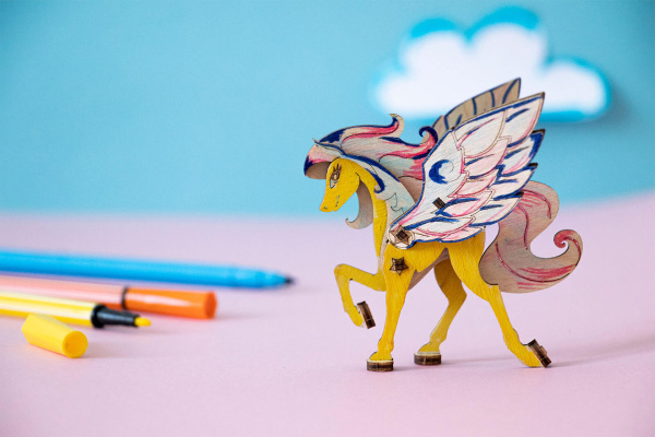 Деревянный конструктор UNIT (сборка без клея) Пегас UNIWOOD