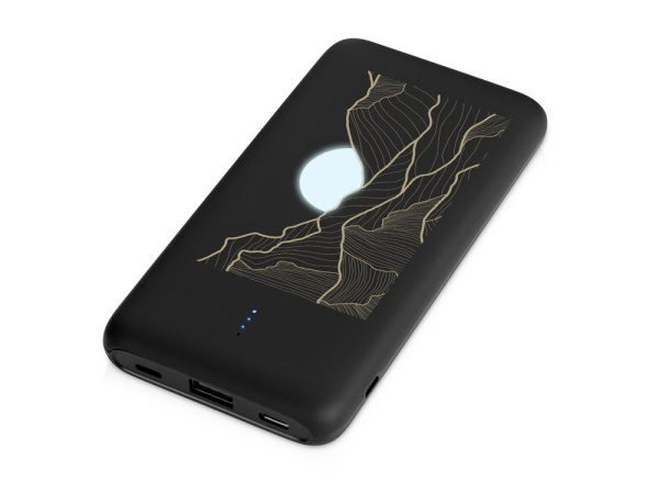 Внешний беспроводной аккумулятор с подсветкой лого «Reserve X», 8000 mAh, Цвет черный