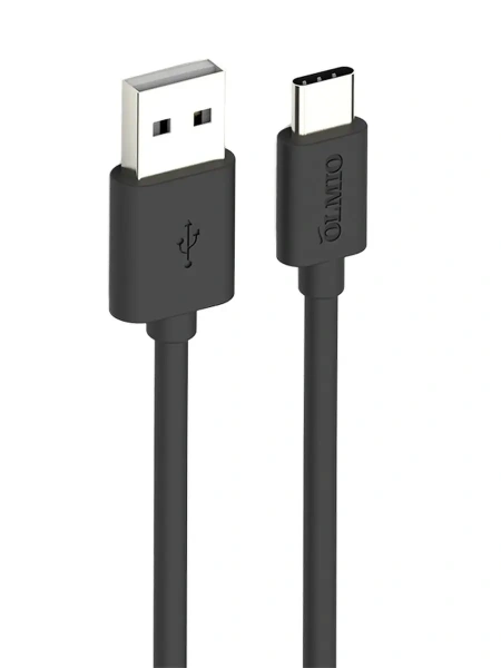 Кабель USB 2.0 - USB type-C, 1м, чёрный, OLMIO