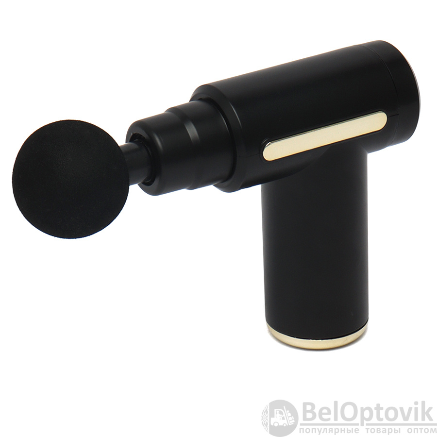 Массажный пистолет GTA портативный аккумуляторный, черный, 4 насадки