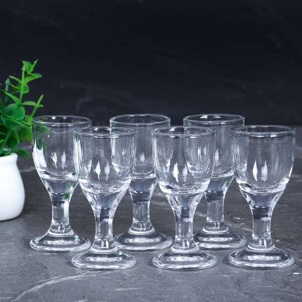 Рюмка 6 штук 10 мл гладкая / BХ-11 /уп 48/ Минзурка