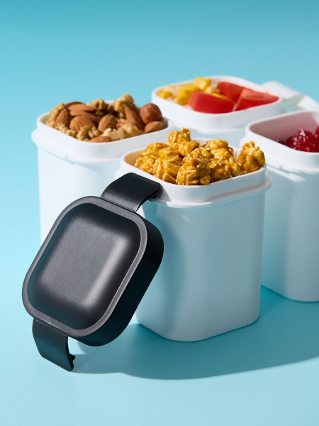 Ланчбокс для снеков Lunch Crunch, белый с черным