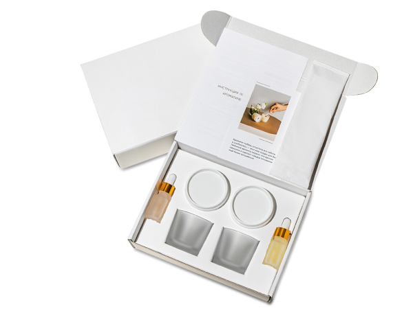 Набор для создания 2-х ароматических свечей: амбра и табак/маракуйя, сандал и пачули, Размер Без лого, Цвет белый