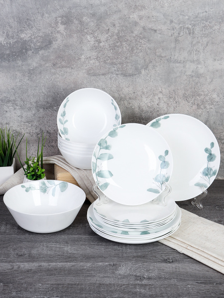 Столовый набор 19 предметов Дэй / 19/FLYGP8575675 (24111) /уп 2/ Эвкалипт