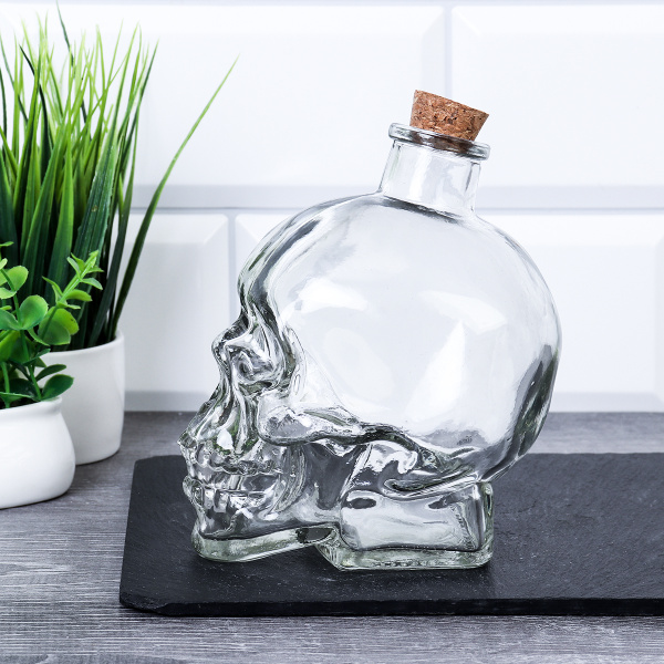 Графин-штоф Череп 450 мл / WR-400 /уп 36/ пробковая крышка