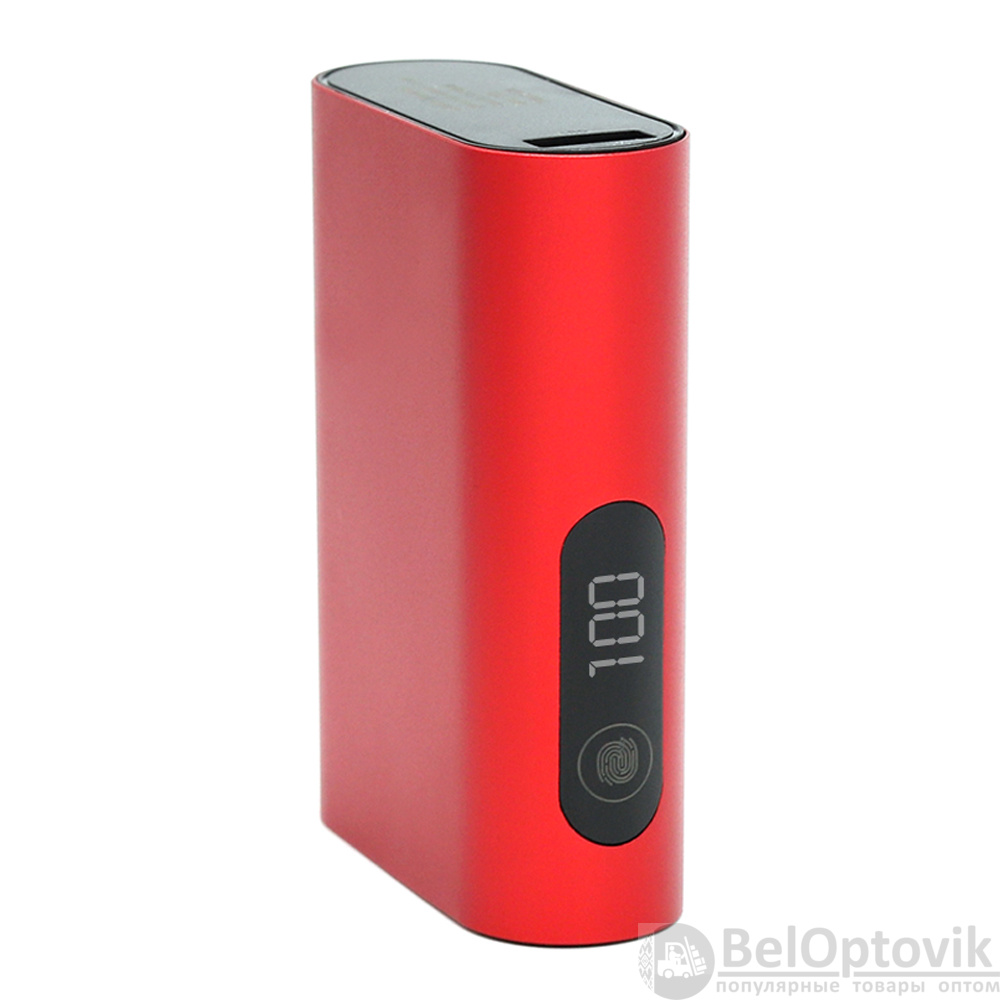 Внешний аккумулятор в металлическом корпусе Wōdan, сенсорный, 10000mAh, красный