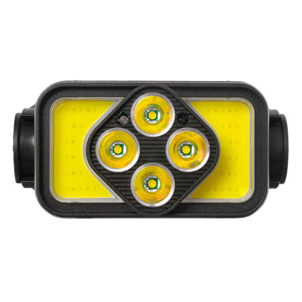 Фонарь налобный FOCUSray 1304  акку 18650 1200 мАН 3,7V индикатор зарядки,сенсор , диод 4W+2 COB 3W диод1/180, шт