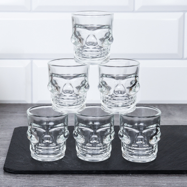 Стопка 6 штук 50 мл Череп / DF-3697 /уп 24/