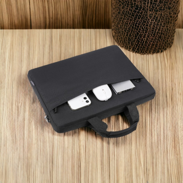 Сумка для ноутбука 15.6" Smartish MLB-1048, черная / Крепление для чемодана, материал подкладки фланелет, утолщенные стенки