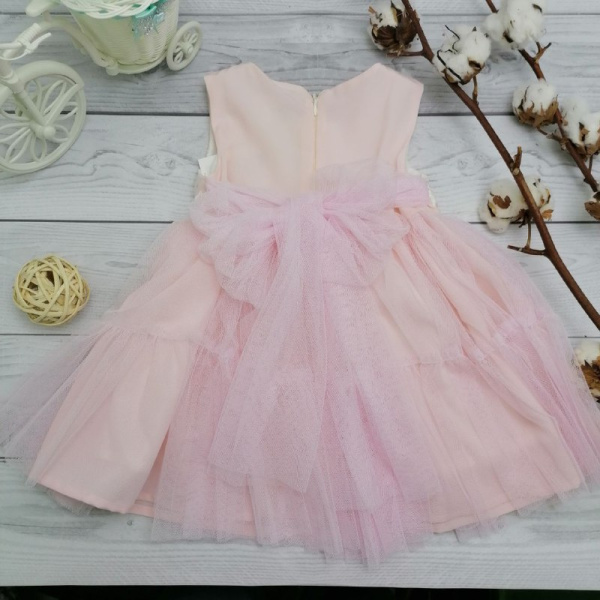 Платье нарядное с бантом для девочки Bebika (17/30-10), верх: 100% полиэстер, подкладка: 100% натуральный хлопок