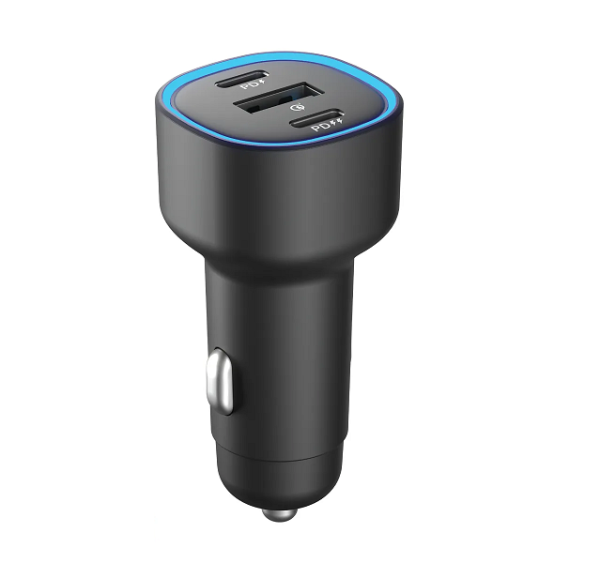 АЗУ 60W, Type-Cx2+USB, PD, QC, black, OLMIO
