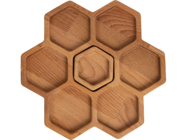 Менажница «Соты», Цвет натуральный коричневый