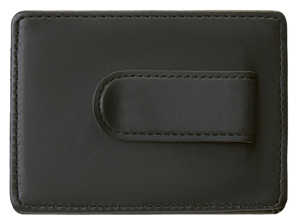 Картхолдер для двух карт и наличных денег с зажимом «Crave», Цвет черный