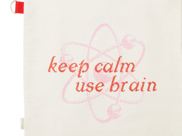 Сумка для покупок «Topiс» из переработанных материалов с трафаретной печатью, Цвет натуральный/красный