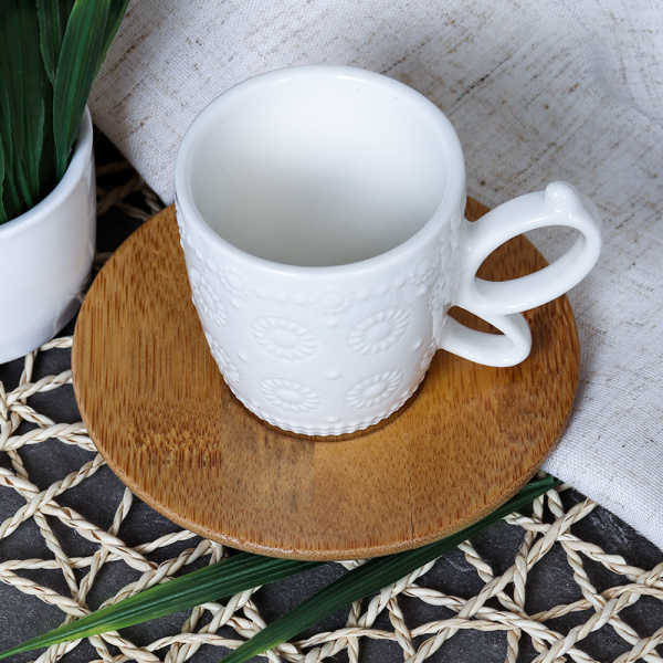 Кофейный набор 12 предметов 80 мл / MJ-125 /уп 12/ на деревянной подставке