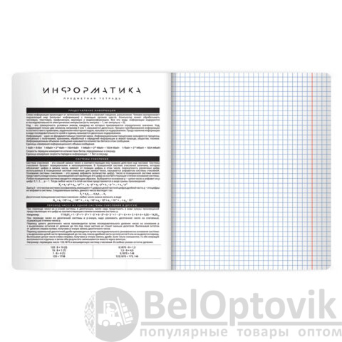Тетрадь предметная BLACK MODE 48л, пластиковая обложка, ИНФОРМАТИКА, клетка, подсказ, BRAUBERG, 405520