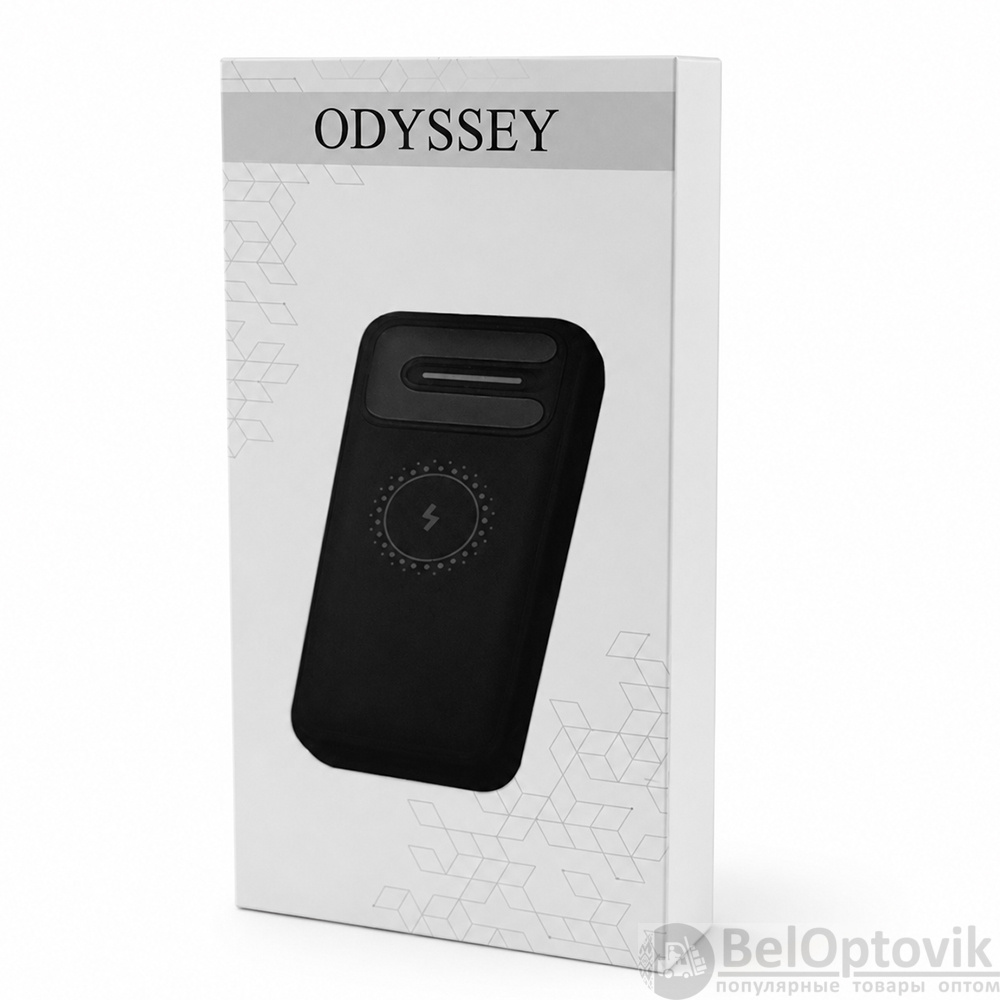 Внешний аккумулятор Odyssey, 10000 mAh с беспроводной зарядкой, черный