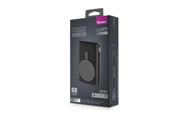 Внешний АКБ QM-11, 10000mAh, space-gray, OLMIO
