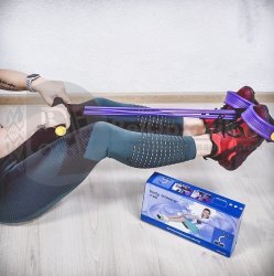 Тренажер многофункциональный для фитнеса "Фитнес-тренер" FITNESS BODY TRIMMER JT-002 (Тренажер - эспандер с упорами на растяжение) Фиолетовый