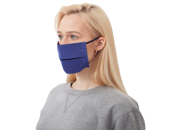 Маска для лица многоразовая из хлопка, Цвет синий