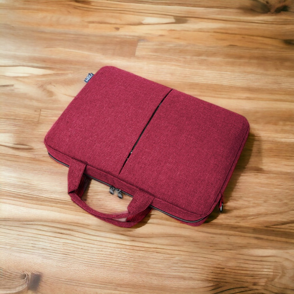 Сумка для ноутбука 15.6 Elegance, красная / Крепление для чемодана, застежка на липучке, утолщенная стенка в кармане