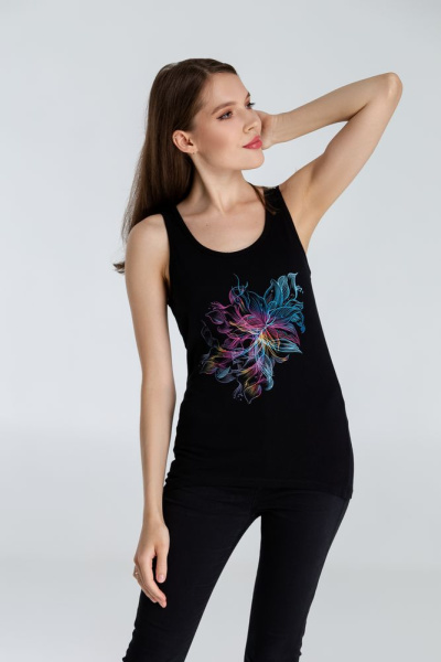 Майка женская Vibrance, черная, S–XL