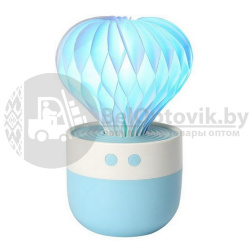 Увлажнитель – ночник воздуха ультразвуковой (Аромадиффузор) Кактус Mini USB Ball Cactus, 150ml, 220V Голубой