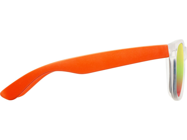 Очки солнцезащитные с зеркальными линзами «Partymaker», Цвет белый/оранжевый