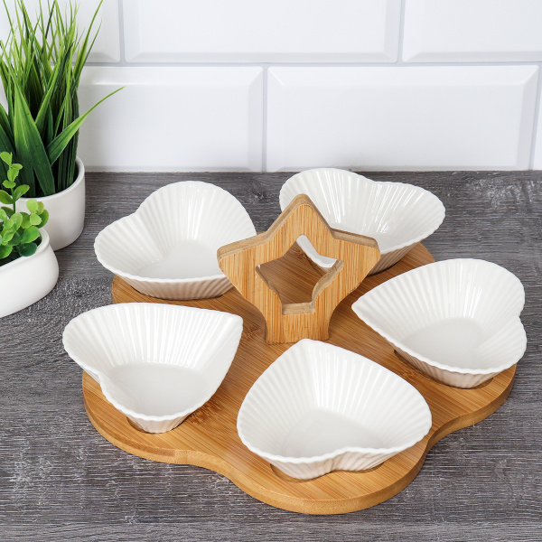 Менажница 5 предметов / MS5 /уп 24/ на подставке