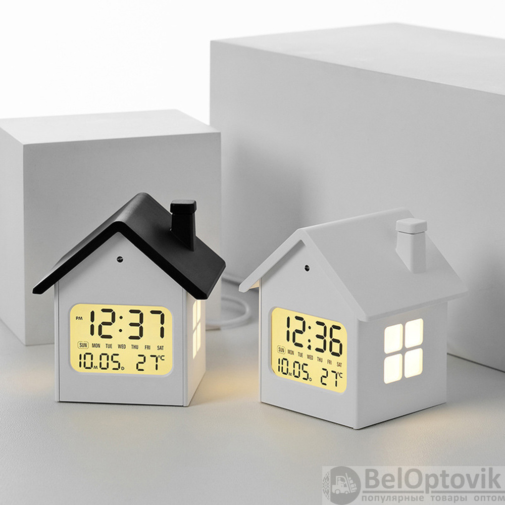 Часы метеостанция HomeTime, черные