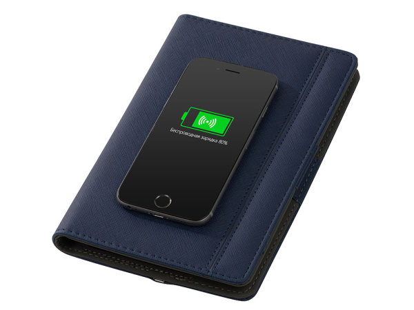 Органайзер с функцией беспроводной зарядки «Manner», 5000 mAh, Цвет темно-синий