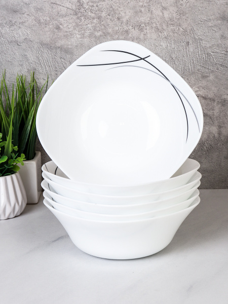 Набор суповых квадратных тарелок 6 штук 550 мл 152 мм / FSW-65XN (7067-2) /уп 10/