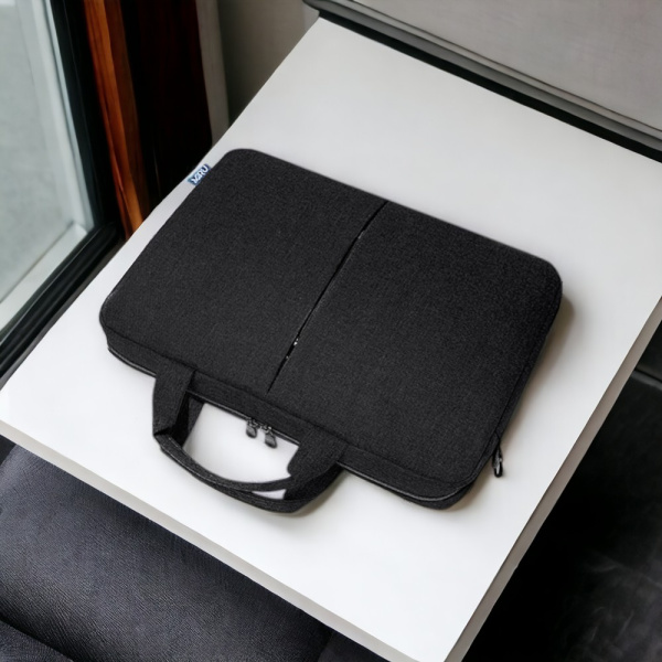 Сумка для ноутбука 15.6 Elegance, черная / Крепление для чемодана, утолщенная стенка