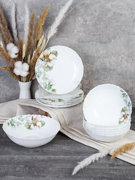 Столовый набор 13 предметов / 13/7578 (7364) /уп 2/Графические цветы