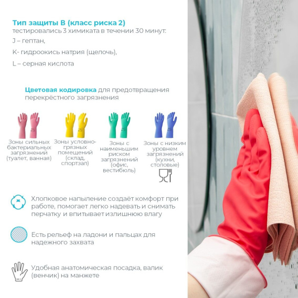 Перчатки латексные многоразовые красные р-р S HQ Profiline
