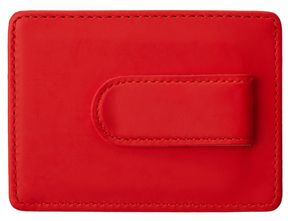 Картхолдер для двух карт и наличных денег с зажимом «Crave», Цвет красный