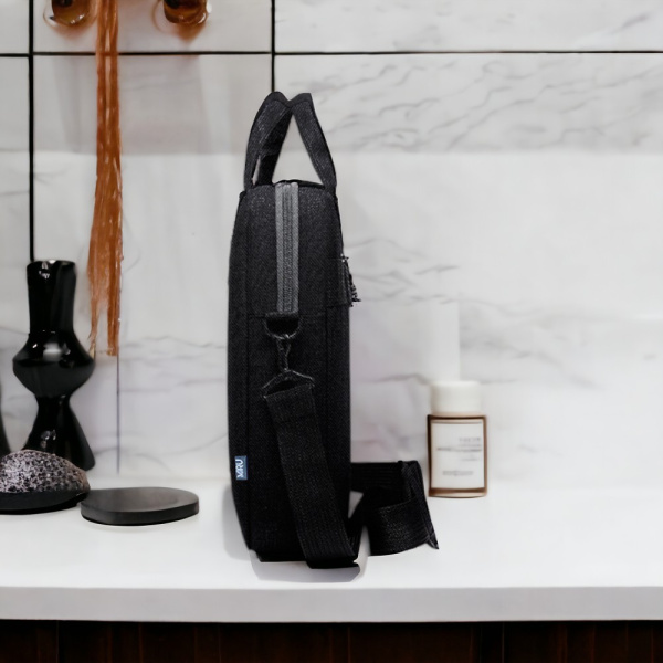 Сумка для ноутбука 15.6 Elegance, черная / Крепление для чемодана, утолщенная стенка