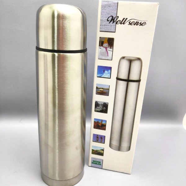 Термос вакуумный Well sense 1000 ml (тепло/холод, нержавеющая сталь, чашка- крышка, клапан)
