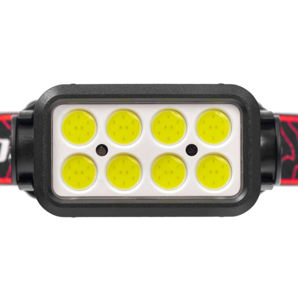 Фонарь налобный FOCUSray 1301  8 диодов 3W COB,акку 18650 1200 мАН,3,7V встроенный,сенсор,индикатор заряда 1/180, шт