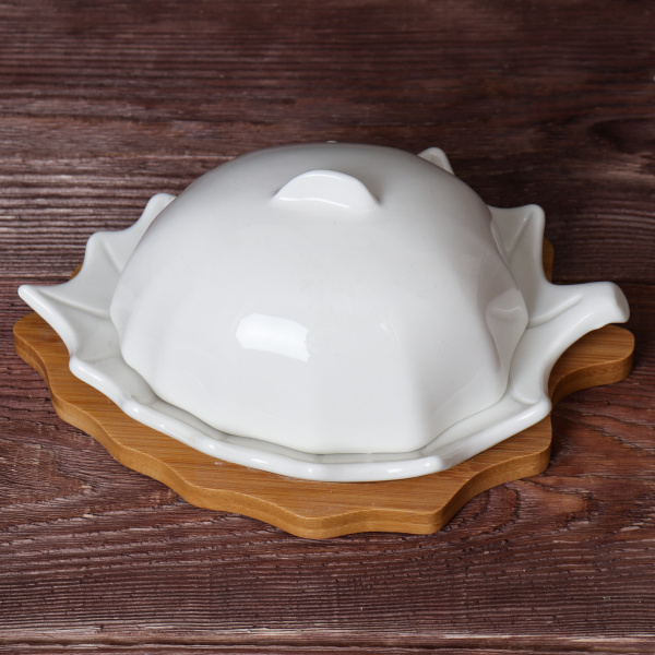 Масленка 20 см / JK-360 /уп 18/ на деревянной подставке