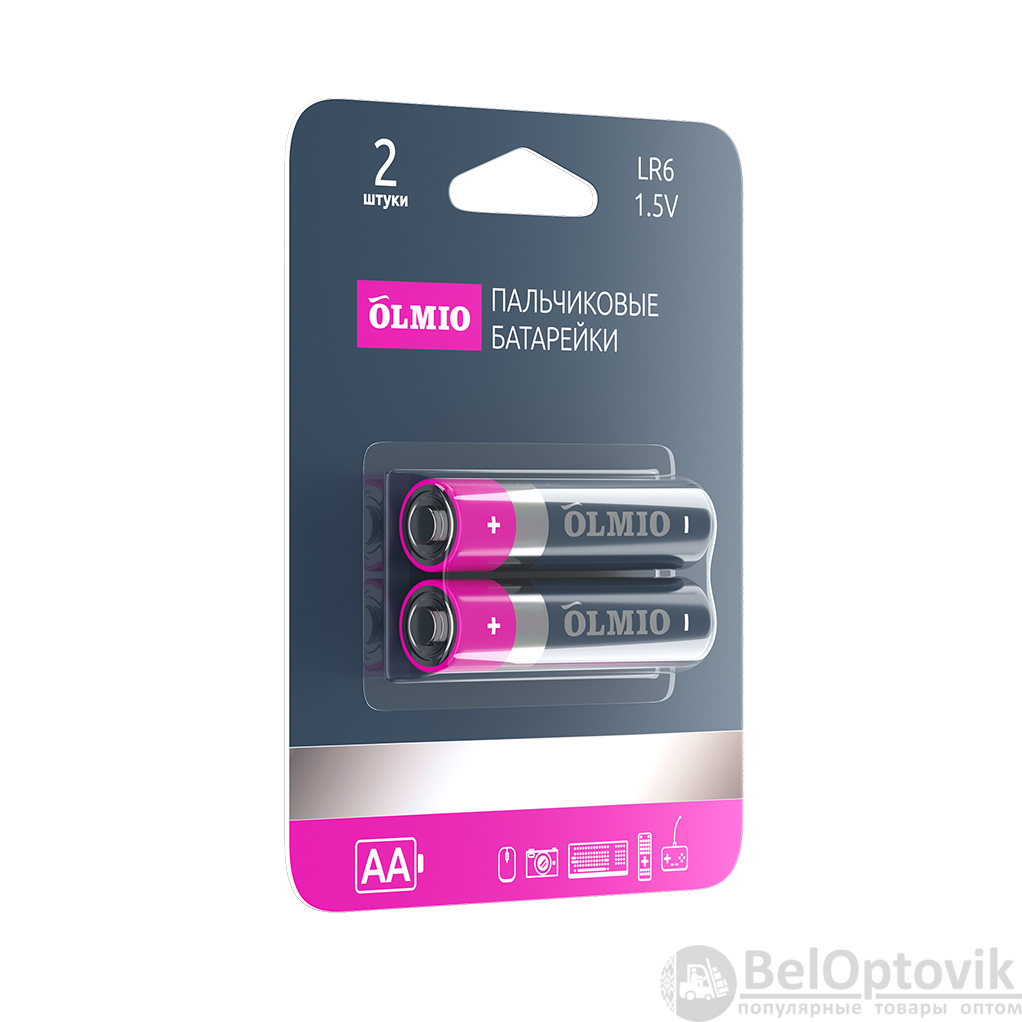 AA/LR06 02 щелочные батарейки Olmio