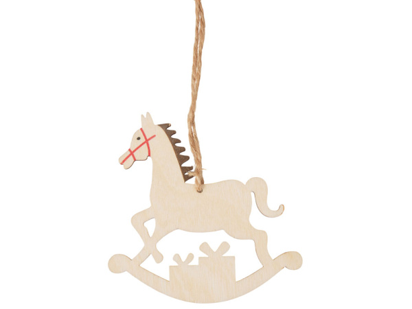 Деревянная подвеска на елку «Poni», Цвет натуральный